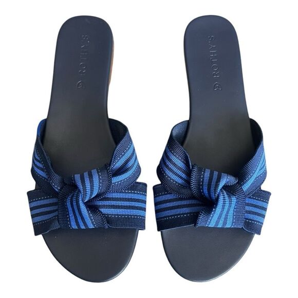 Rothy’s The Knot Cobalt Stripe Sandals Women’s Size 8 - Picture 3 of 6